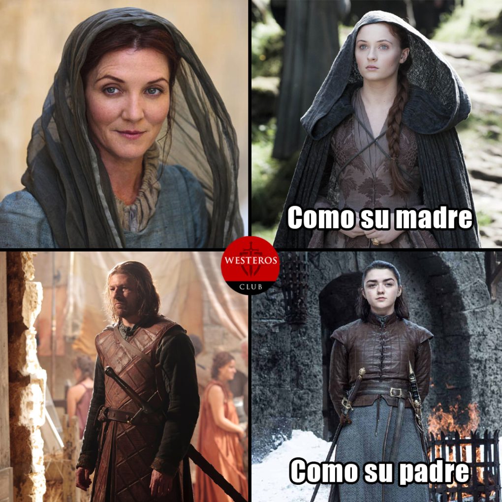 Sansa y Arya como sus padres