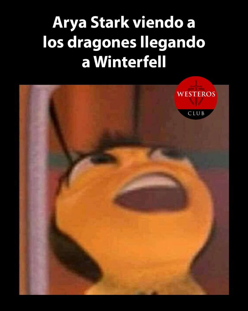 Arya viendo a los dragones