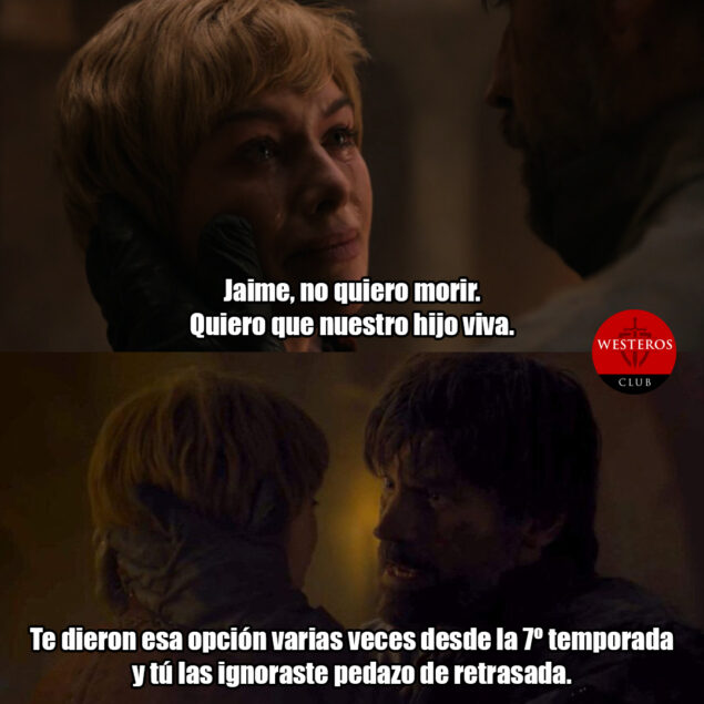 Jaime reprendiendo a Cersei 