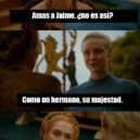 Brienne ama a Jaime como hermano