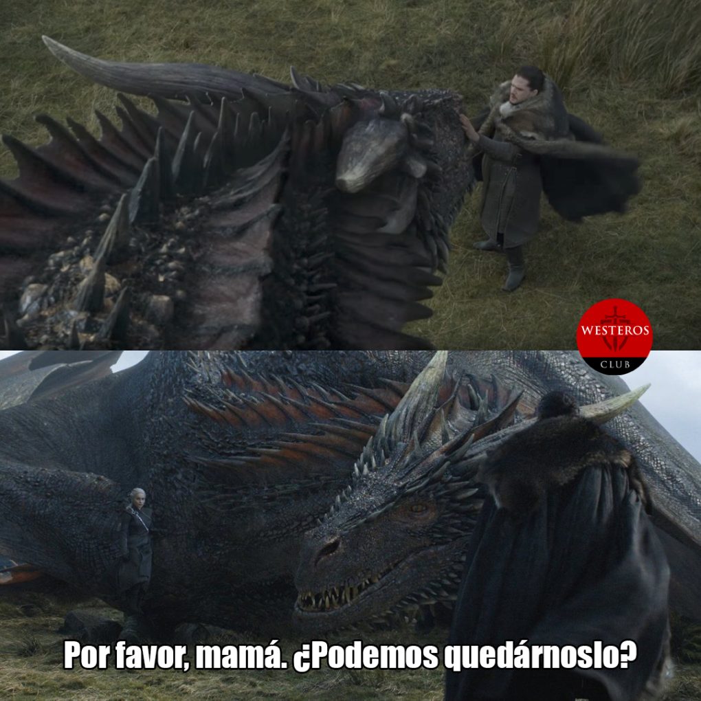 Drogon quiere a Jon como papá
