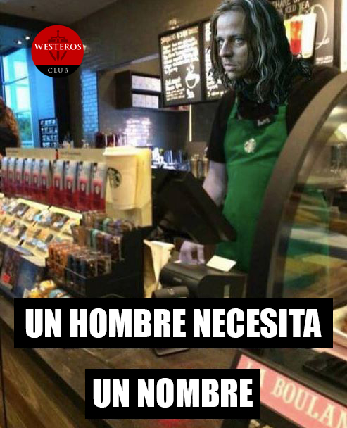 Jaqen H’ghar trabajando en Starbucks 