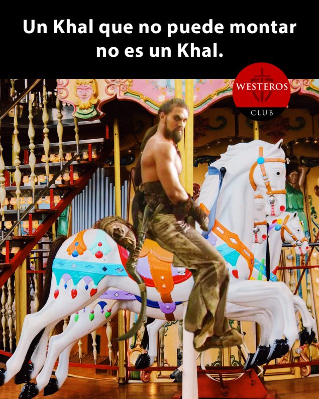 Khal Drogo montando un caballo de carrusel 