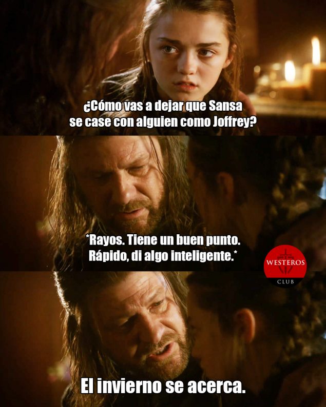 Ned responde al azar a Arya 