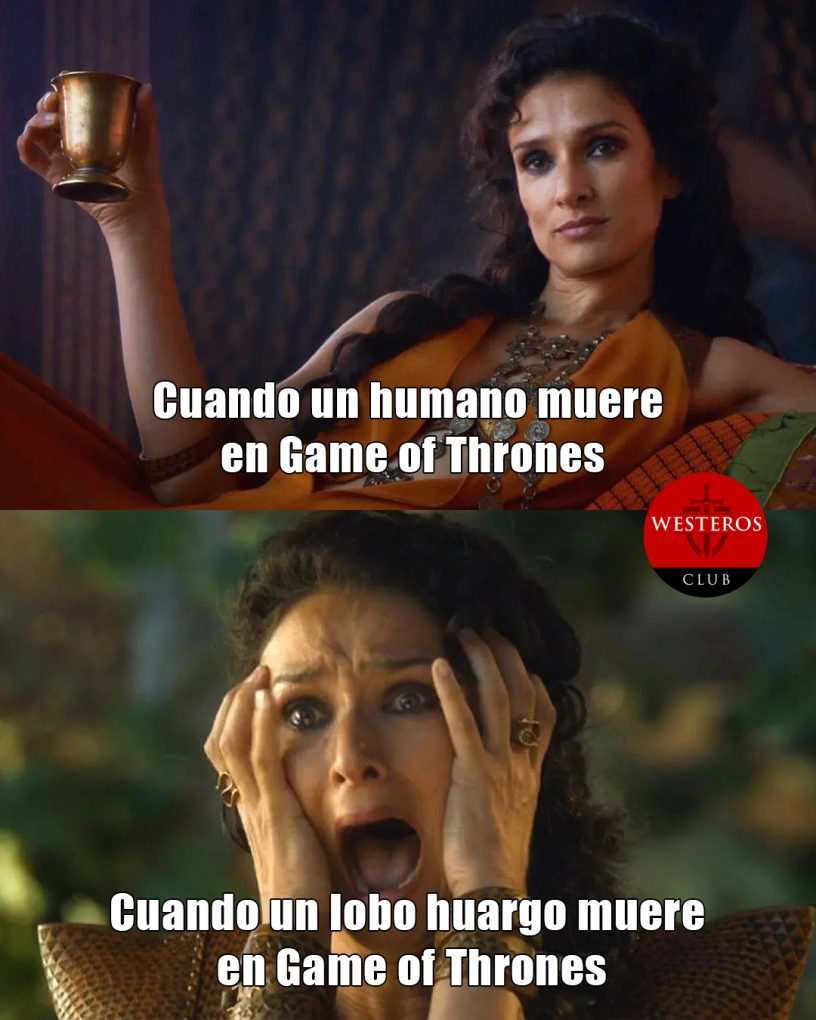 Cuando muere un humano y un lobo huargo en GOT