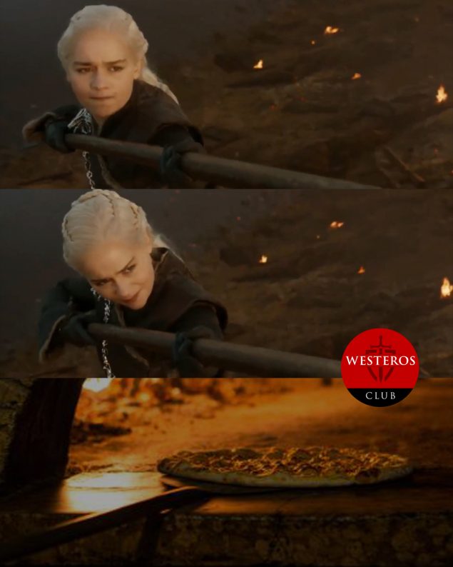Daenerys Targaryen preparando pizza 