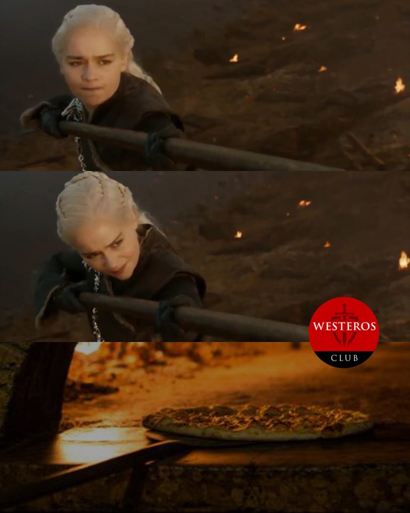 Daenerys Targaryen preparando pizza