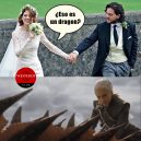 Daenerys interrumpiendo la boda de Rose y Kit