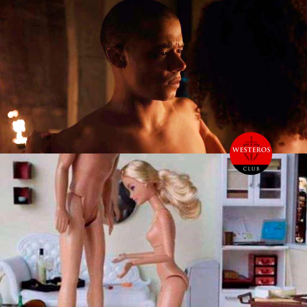 Missandei sorprendiéndose de Greyworm desnudo