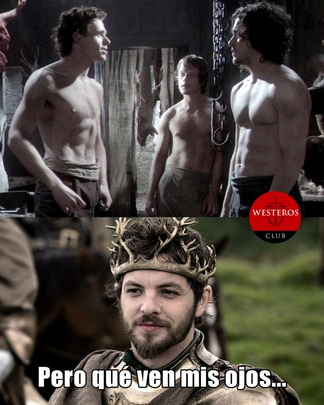 Renly Baratheon ve sin ropa a los hombres del Norte 