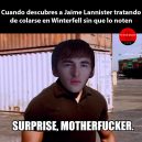 Bran sorprendiendo a Jaime en Winterfell