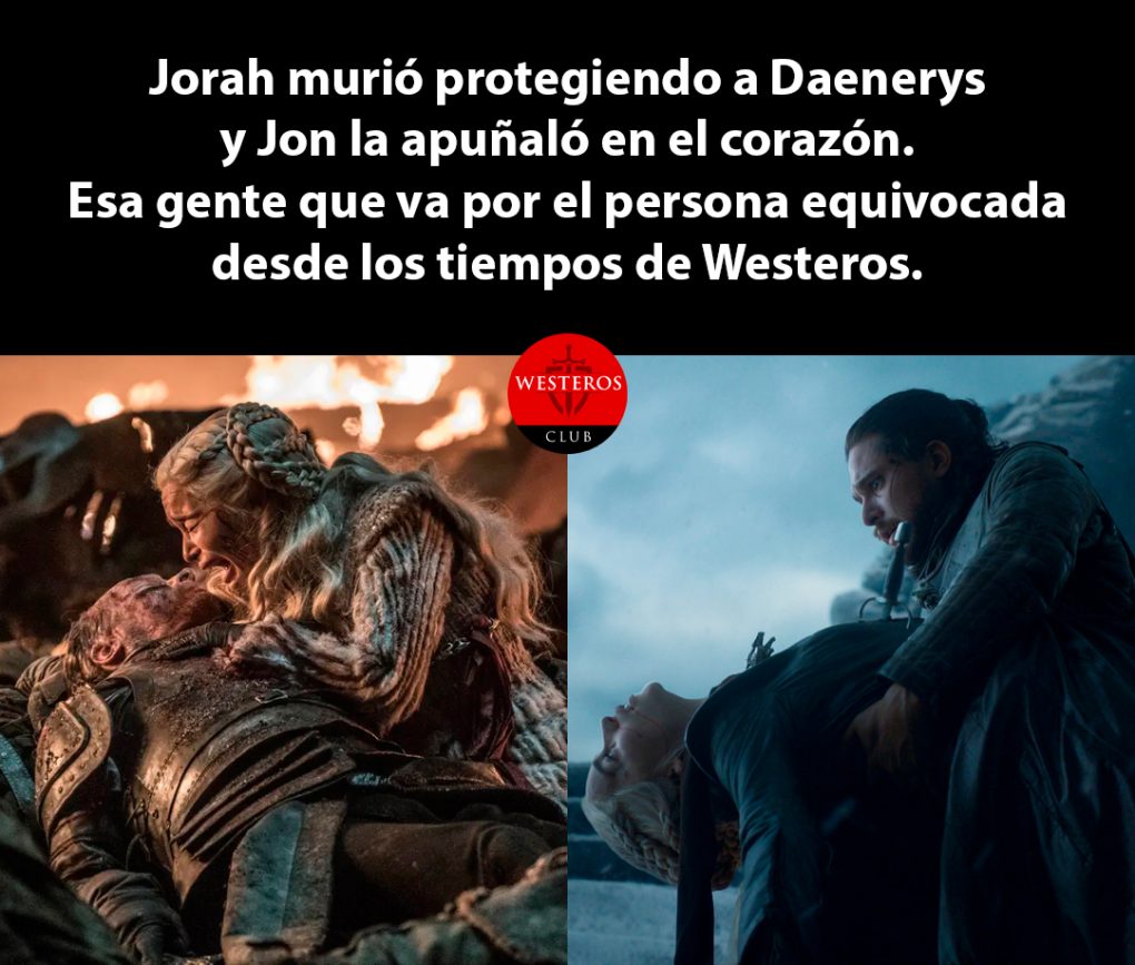 Daenerys eligiendo erróneamente entre Jorah y Jon