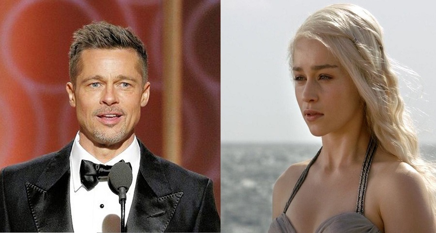 Brad Pitt ofrece 120 mil dólares por ver un capítulo de Juego de Tronos con Emilia Clarke